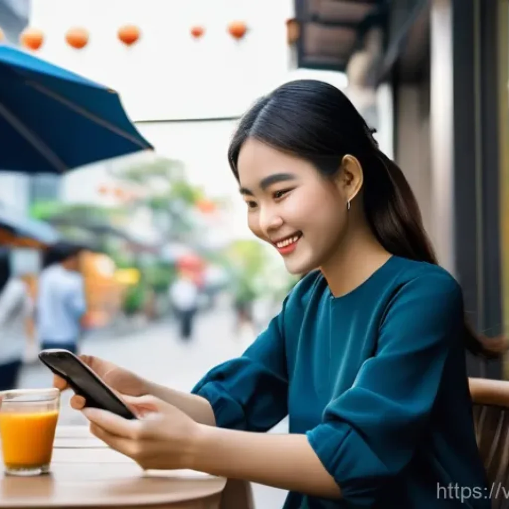 호혜적 교환 시스템의 미래 기술 동향 - **Prompt:** "A young Vietnamese woman, dressed in smart casual attire, smiling confidently while loo...