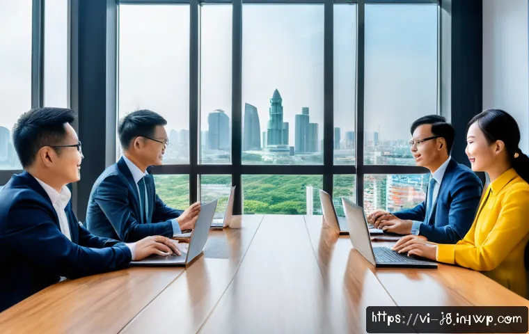 호혜적 교환 시스템의 지속 가능성 평가 기준 - A professional Vietnamese business meeting scene in a modern office setting, showcasing diverse Viet...